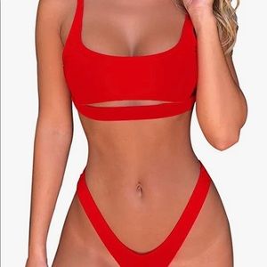 Bikini Swimsuit Set 2PCS Cutout Top and Cheeky Bottom